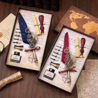 ✢ Harry Potter quill pen dipped in water fire paint seal retro set creative birthday gift senior men and women