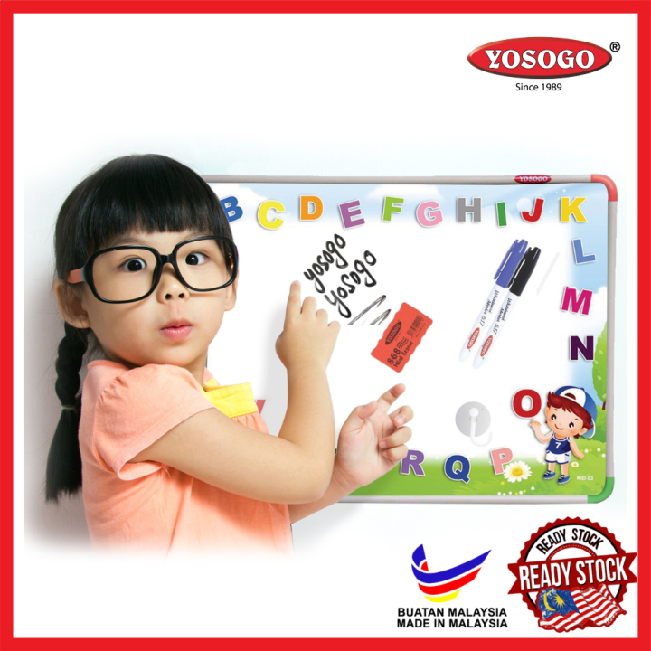 YOSOGO A4 Size Kiddy Magnetic Whiteboard Set Marker Pen Whiteboard ...