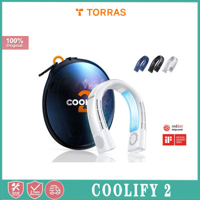 TORRAS COOLIFY เครื่องปรับอากาศคอ2,พัดลมคล้องคอแบบพกติดตัวระบายความร้อนรอบ,นำชาร์จได้แบบพกพาพัดลมคล้องคอแบบพกติดตัว,3โหมดพัดลมส่วนบุคคล3ความเร็ว,พัดลมไร้ใบพัดไม่ล้ม,ให้ความเย็นคอและเครื่องทำความร้อน