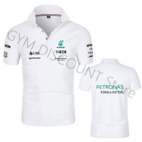 F1ทีมเปโตรนาสแบบใหม่แฟนรถแข่งเสื้อยืดกีฬากลางแจ้งขนาดใหญ่พิเศษเสื้อเชิ้ตโปโลสตรีโลโก้ทีมแขนสั้น2023