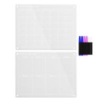 ♂ Acrylic Calendar Clear Magnetic Whiteboard For Fridge Magnetic Board Planner Monthly Dry Erase Board With Line Monthly Weekly