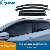 คิ้วกระจกรถข้างสำหรับ Nissan Qashqai J11 2016 2017 2018 2019 2020ที่บังแดดหน้าต่าง2021Car ช่องระบายอากาศมีเฉดสีอุปกรณ์กันน้ำฝนแสงแดด