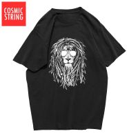 COSMIC STRING 100% cotton summer loose cool men T shirt casual lion print short sleeve men tshirt male t-shirt tee shirts  Z2N1