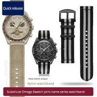 Tali nilon Omega X Swatch 20mm jam tangan gelang jam konstelasi MoonSwatch jam tangan olahraga pria wanita tahan air kanvas