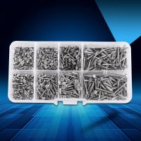 800pcs M2 Cross Drive Flat Head Tapping Screw Set Self-Tapping Screws Fastener with Box