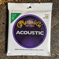 สายกีต้าร์โปร่ง มาติน แท้ 99.99% Martin M170 Acoustic Guitar Strings Extra Light 80/20 BRONZE