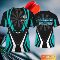 Turquoise Darts 3D Mens All Print Shirt, Personalized Name 3D T-shirt for Da {in store}