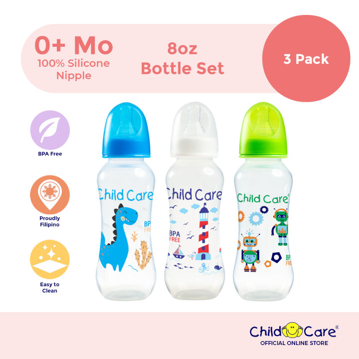 Child Care 8oz Baby Bottle Set (Anti-Colic Feeding bottle) (Standard ...