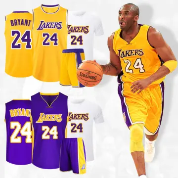 Cropped Los Angeles Lakers Basketball Jersey #24 Kobe