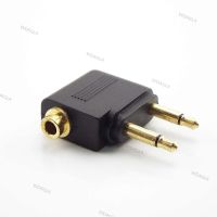 3.5mm Airplane Airline Air Plane Headphone Mono Audio Converter Travel Jack Plug Splitter Adapter Gold Nickel Plated WDAGTH