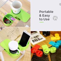 Clip On Table Desk Cup Holder คลิปบนโต๊ะ ที่วางแก้ว ที่วางโทรศัพท์มือถือ ที่วางมือถือ