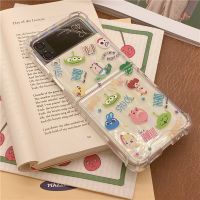 ✉❅✠ For Galaxy ZFlip 3 Case Transparent Printed Shell for Samsung Z Flip 3 Conque Cute Silicone Soft Edges Cases for Samsung ZFlip 3