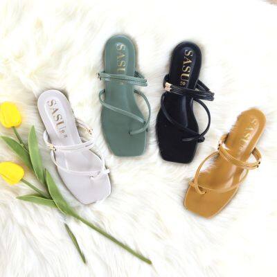 SuwimolShop รองเท้า -แตะ สวม แฟชั่น ผูหญิง 36-40 (รองเท้าแตะแก้วมณี)5 สีพร้อมส่งหนังนิ่มมาก รองเท้าแฟชั่นญ ใส่ได้2 แบบ