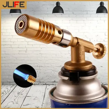 Metal Flame Gun Welding Gas Torch Lighter Heating Lgnition Butane Portable  Camping Welding Gas Torch for Pastries Desserts Blazing Soldering Camping