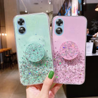 ปลอก เคส OPPO A18 A38 A58 Realme 11x 11 C51 NFC 5G 4G เคสโทรศัพท์ ดีไซน์ใหม่สตาร์รี่ สกาย บลิงเลื่อมเงาบางเฉียบซิลิโคนใสปกอ่อนพร้อมขาตั้ง Case 2023