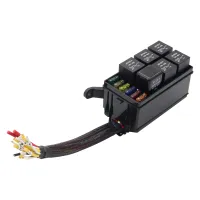 【ซินซู?กล่องรีเลย์ฟิวส์รถยนต์ฟิวส์6ฟิวส์6ฟิวส์แบบมีสาย12V รีเลย์กันน้ำอเนกประสงค์สำหรับยานพาหนะรถบรรทุก