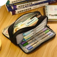 Large Capacity Pencil Case 3 Compartment Pouch Pen Bag for School Teen Girl Boy Men Women