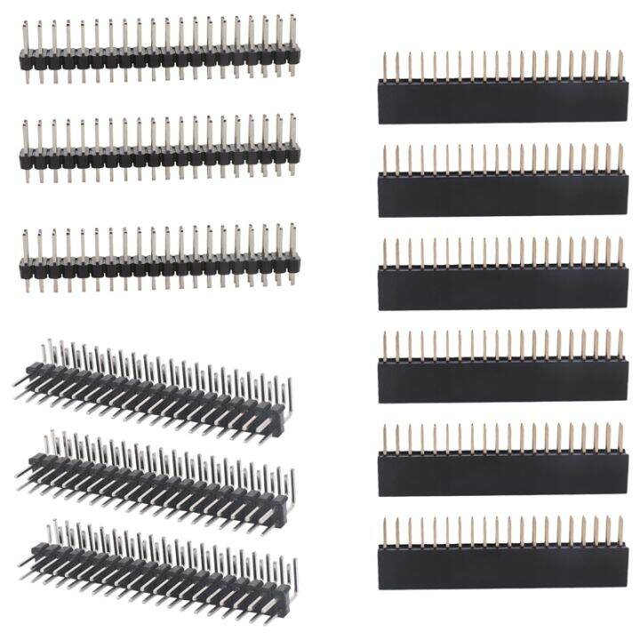 12PCS 40 Pin GPIO Header Kit 20X2 Pins Right Angle GPIO Header Socket