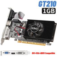 GT210 1GB 64bit Graphics Video Card Mute Fan DVI+VGA Ports Computer Graphics Card HD Interface DDR3 Display Gaming Video Cards Cables