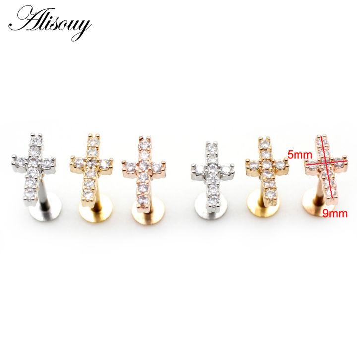 alisouy-2pc-steel-zircon-cz-cross-16g-tragus-helix-labret-lip-bar-rings-stud-cartilage-ear-piercings-body-jewelry-for-women-men