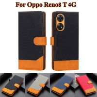 กระเป๋าสตางค์เคสแบบฝาพับสำหรับ OPPO Reno8 T 4G,เคสโทรศัพท์ฝาปิด Celular Reno 8 T 8 CPH2481ผิวเคสกันกระแทก