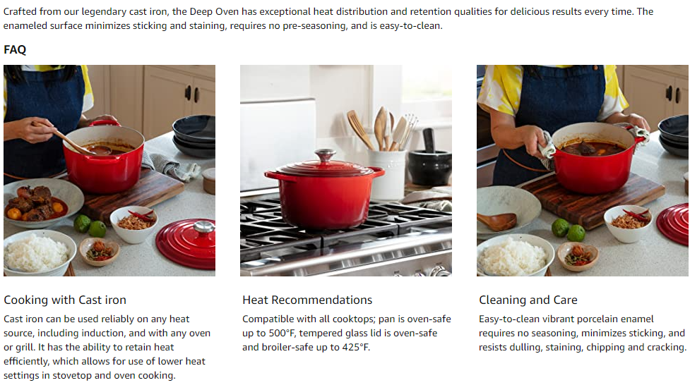 Le Creuset กระทะเหล็กหล่อเคลือบลายซิกเนเจอร์กระทะ หม้อสต็อก 24 ซม. หม้อกลม กระทะ หม้อ Teflon