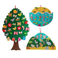 เด็ก Montessori DIY Felt Christmas Tree สำหรับตกแต่งบ้าน Busy Board 2023ของขวัญปีใหม่สำหรับเด็ก Boy Girl ประตู Wall Ornament