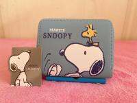 Moshi กระเป๋าสตางค์ ใบสั้น ใส่เหรียญ ลายการ์ตูน สีฟ้า ลายSNOOPY MOSHI A060