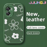 Jjlingji เคสสำหรับ OPPO A57 2022 A77 2022 A57e A77s เคสแฟชั่นลายดอกไม้บางนุ่มหนังดีไซน์ใหม่ซิลิกาเคสโทรศัพท์เจลฝาปิดเลนส์เต็มรูปแบบกล้องเคสกันกระแทกกันกระแทก