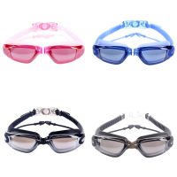 แว่นตาว่ายน้ำ Professional Silicone Swimming Goggles Anti-fog UV Swimming Glasses With Earplug for Men Women Water Sport