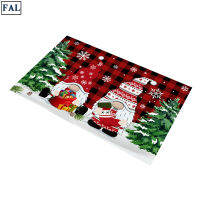 FAL Christmas Print Doormat Multipurpose Absorbent Non-Slip Blanket Front Door Decoration For Kitchen Bedroom Bathroom