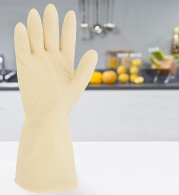Kitchen Durable Water-proof Gloves Yellow Dishwashing Mittens Cleaning Garden Floor Toilet Window Fruit Vegetable Accessorie Safety Gloves
