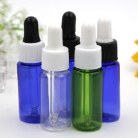 20pcs/lot 10ml 15ml 20ml liquid PET Plastic Dropper Bottle Clear Amber Green Clear White Dropper Containers for Essential Oil