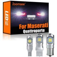 Zoomsee 2Pcs สีขาวย้อนกลับ LED สำหรับ Maserati Quattroporte V VI M139 2004-2020 Canbus สำรองภายนอกด้านหลังไฟท้ายหลอดไฟชุด