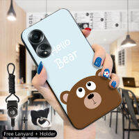 เคส PMP Hp OPPO A58 4G สำหรับ Oppo A58 4G สายคล้องแหวนใส่นิ้วนุ่มน่ารักแฟชั่น BelinDa Panda เคส็hello Bear แพนด้าเด็กผู้หญิงเด็กผู้ชายกันกระแทกสุดน่ารักเคสครอบโทรศัพท์ซิลิโคน TPU แบบนิ่ม