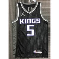 Hot 【hot pressed】2022 nba jersey Sacramento Kings No. 5 Fox black limited basketball jersey