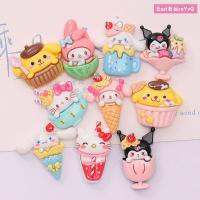 BASILBLA 10PCS เพชรประดับเรซิ่น อุปกรณ์เสริมเรซิ่นอะนิเมะ Cinnamoroll อุปกรณ์เสริมอะนิเมะ งานฝีมือดีไอวาย คลิปหนีบผม มินิมินิ ตกแต่งกรณี phobe