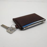 Slim ID Bank Card Wallet Front Pocket Minimalist Elastic Credit Card Holders Men Women Business Card Holder with Key Ring