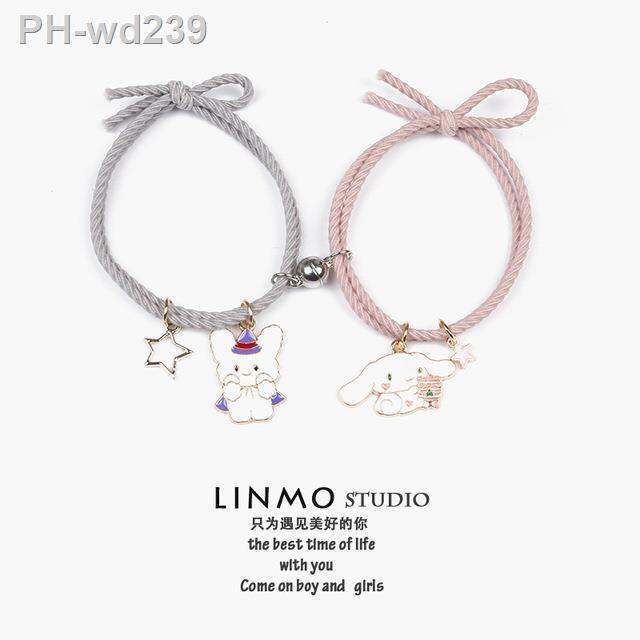 kuromi-my-melody-bracelet-magnetic-couples-bracelets-mutual-attraction-relationship-matching-his-hers-rope-bracelet-gift