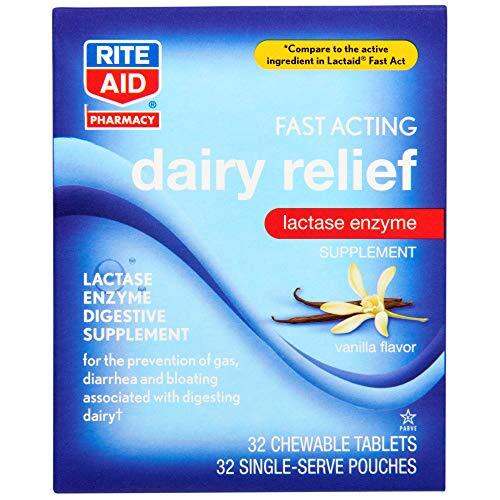 [PREORDER] Rite Aid Fast Acting Dairy Relief Chewable Tablets, Vanilla