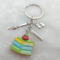 【CW】◐  Books  Charms  Teacher Whiteboard Keychain Straightedge School