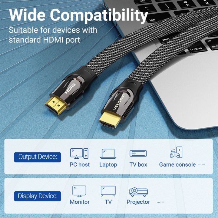 vention-nylon-braided-4k-flat-hdmi-cable-สาย-hdmi-แบบแบน-หุ้มด้วยไนล่อนถักแข็งแรง-เหมาะกับการใช้งานหนัก-รองรับวีดีโอ-4k-60hz