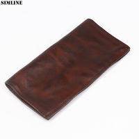 100 Genuine Leather Wallet For Men Male Women Vintage Cowhide Long Bifold Female Purse With Card Holder Zipper Coin Pocket Bag
