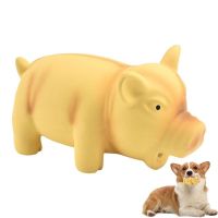 〖Love pets〗 Pig Squeaky Dog Toy Grunting Pig Dog Toy That Oinks Grunts For Small Medium Large Dogs Durable Rubber Pig Squeaker Dog Puppy