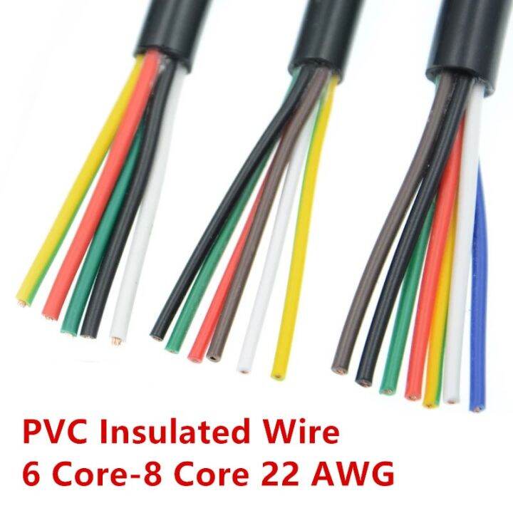 22 Awg 0.3mm2 Rvv 6 7 8 Cores Copper Wire Conductor Electric Rvv Cable 