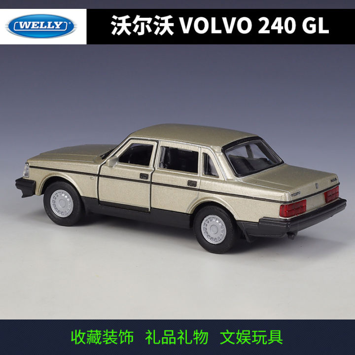 welly-1-36-volvo-240gl-โลหะผสมโลหะหรูหรารถดึงกลับรถสำหรับของเล่นเด็กพร้อมคอลเลกชัน-gift