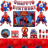 ☜﹊ Spiderman Theme Birthday Party Decorations Disposable Paper Cups Plates Nakpins Balloons for Kids Boys Party Decoration Supplies