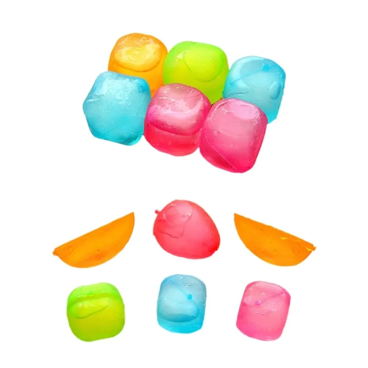 6x Plastic Ice Cubes Washable Ice Cubes Non-Melting Ice Cubes for Festival Ice Maker Ice Cream Moulds