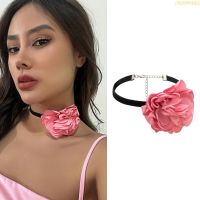 blg Elegant Romantic Rose Flocking Cloth Adjustable Exaggerated Choker Bracelet 【JULY】