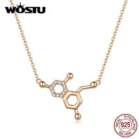 Wostu สร้อยคอโดพามีนแห่งความรัก925เงินสเตอร์ลิงสำหรับผู้หญิงเครื่องประดับอย่างดี Cqn361